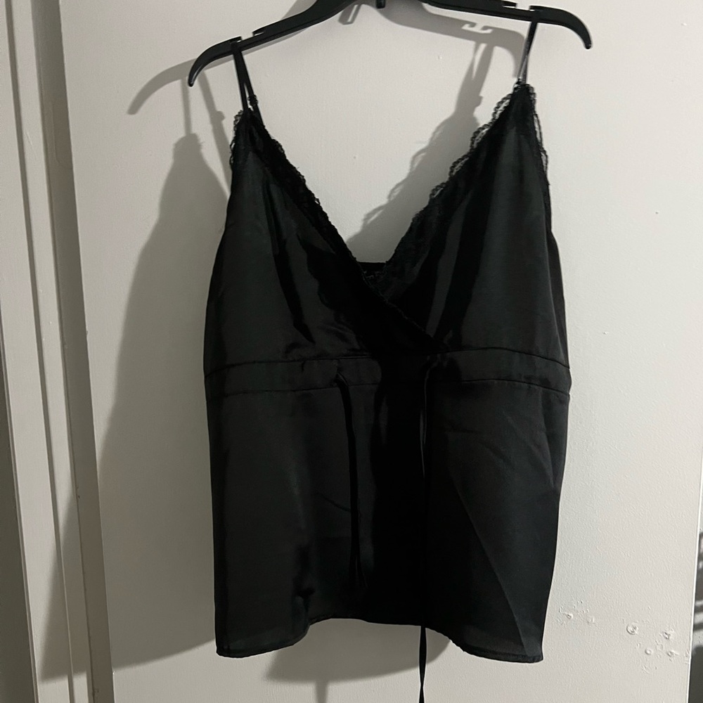 Boohoo Black Satin Tank Top